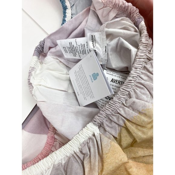 Pottery Barn Modern Baby Organic Lexi Crib Fitted Sheet Abstract NEW Pink Multi - Picture 2 of 3